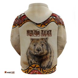 i love wombat hoodie australian aboriginal art
