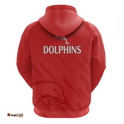 nrl dolphins rugby hoodie simple red style