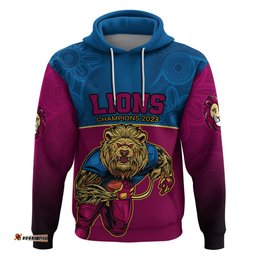 custom afl lions champions hoodie proud brisbane aboriginal vibe