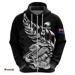 custom text and number new zealand kiwi rugby hoodie