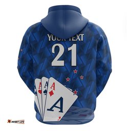 custom text and number new zealand cricket hoodie auckland aces sporty style