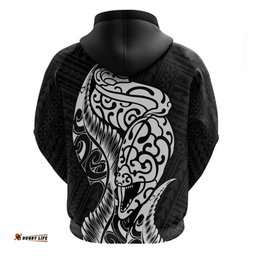 new zealand eel hoodie tuna aotearoa maori patten black