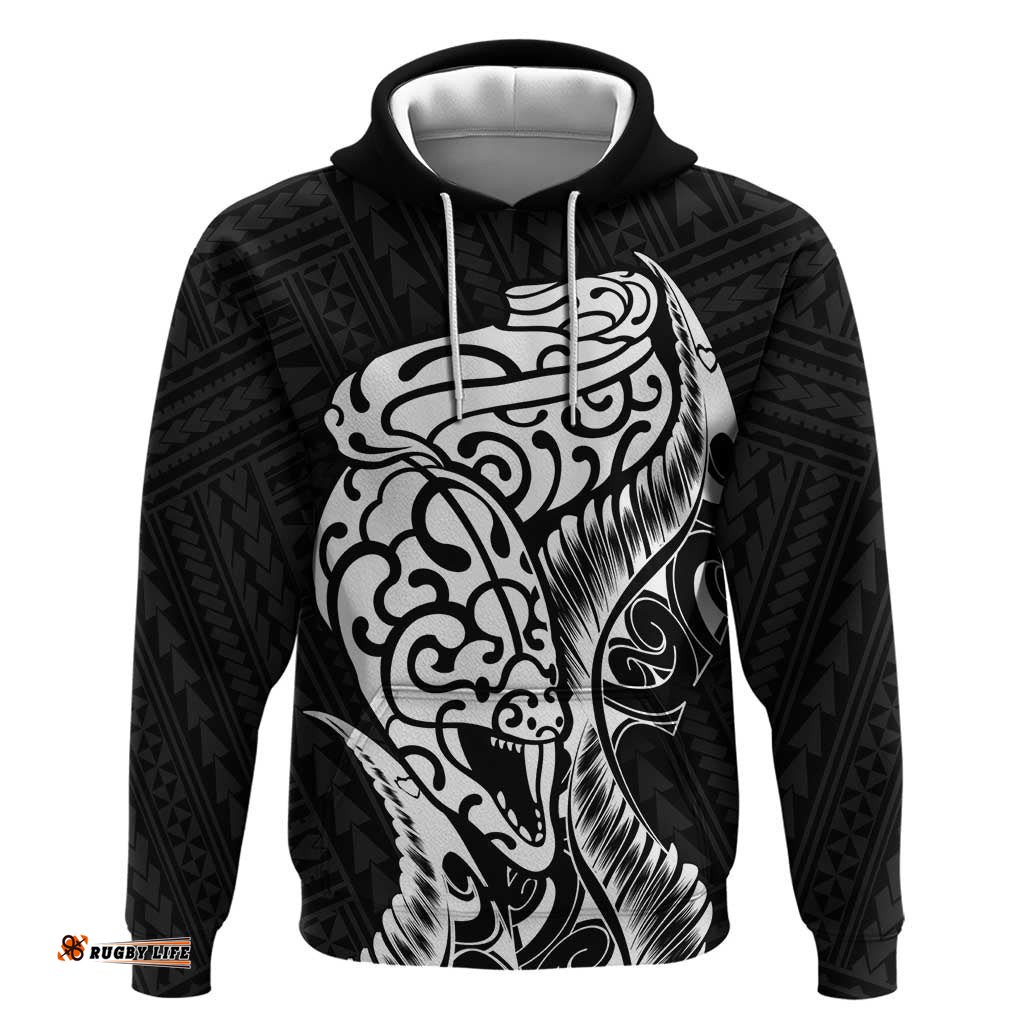 new zealand eel hoodie tuna aotearoa maori patten black