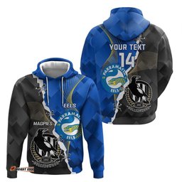 custom magpies football and eels rugby hoodie dynamic style