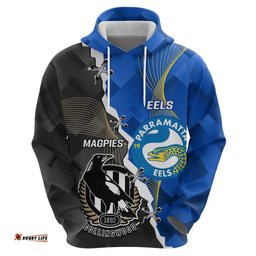 custom magpies football and eels rugby hoodie dynamic style