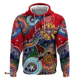 custom naidoc week 2024 essendon bombers hoodie australia aboriginal dot painting