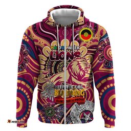 custom brisbane lions naidoc week 2024 hoodie mascot football