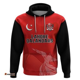 custom text and number lahore qalandars cricket pakistan lq champions red hoodie