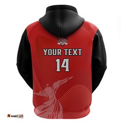 custom text and number lahore qalandars cricket pakistan lq champions red hoodie