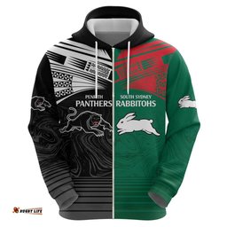 custom rabbitohs panthers hoodie nrl tribal half style