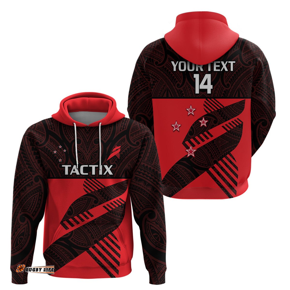 custom text and number aotearoa netball mainland tactix go girls hoodie