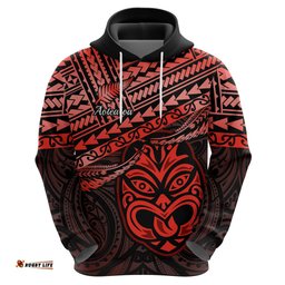 personalised matariki new zealand hoodie maori new year tiki red version