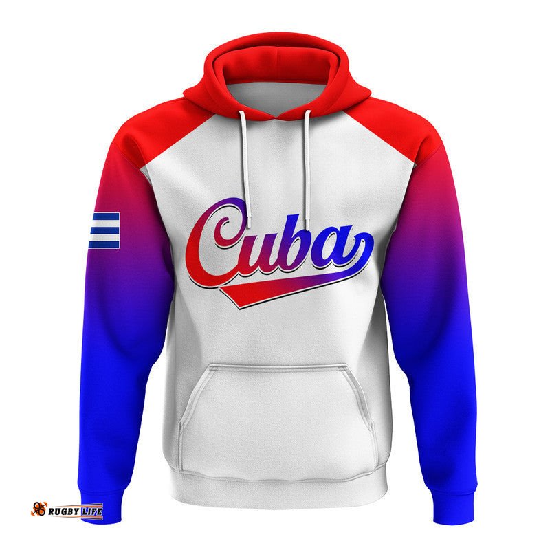 custom personalised and number baseball cuba hoodie red style