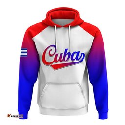 custom personalised and number baseball cuba hoodie red style