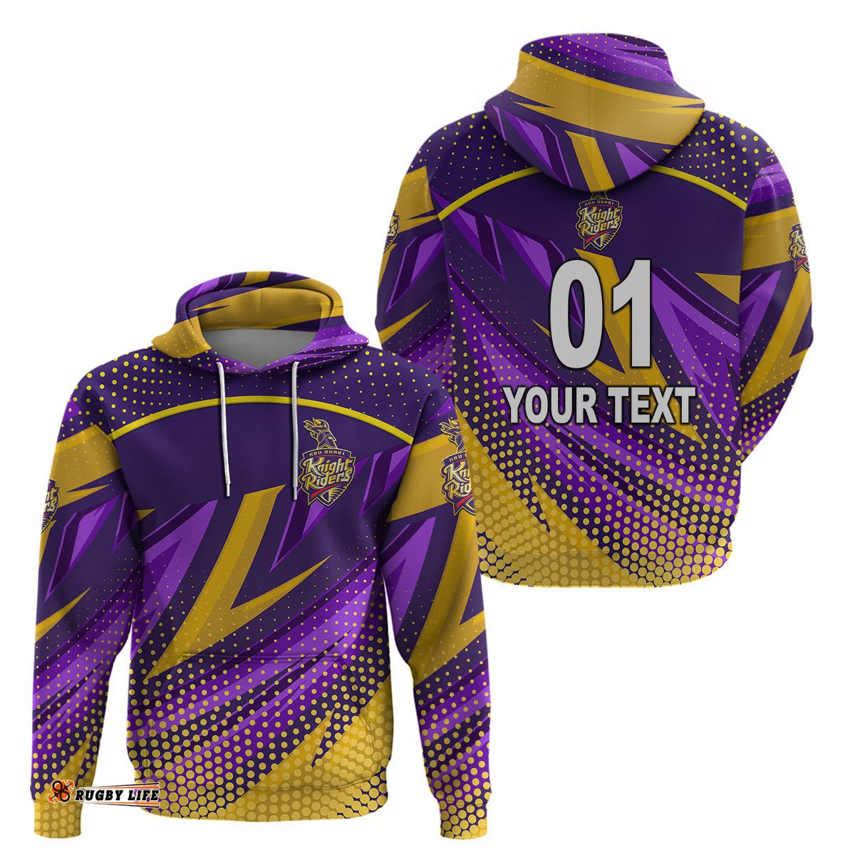 custom personalised abu dhabi knight riders ilt20 adkr cricket fancy style hoodie