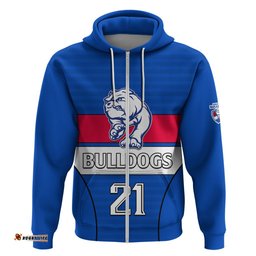 custom text and number afl bulldogs football hoodie simple style