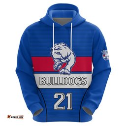 custom text and number afl bulldogs football hoodie simple style