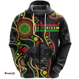 custom personalised penrith zip hoodie black panthers indigenous