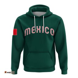 custom personalised and number baseball mexico hoodie green style