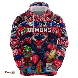 custom demons football merry christmas hoodie indigenous australian art