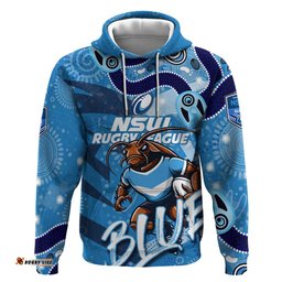 personalized nsw rugby league hoodie blues mascot indigenous
