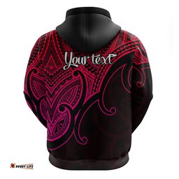custom aotearoa maori koru hoodie polynesian pacific tribal pink