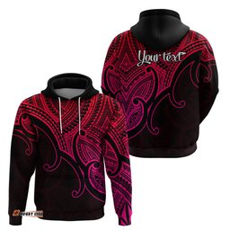 custom aotearoa maori koru hoodie polynesian pacific tribal pink