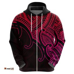 custom aotearoa maori koru hoodie polynesian pacific tribal pink