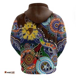 custom naidoc week 2024 hawthorn hawks hoodie australia aboriginal dot painting