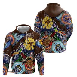 custom naidoc week 2024 hawthorn hawks hoodie australia aboriginal dot painting