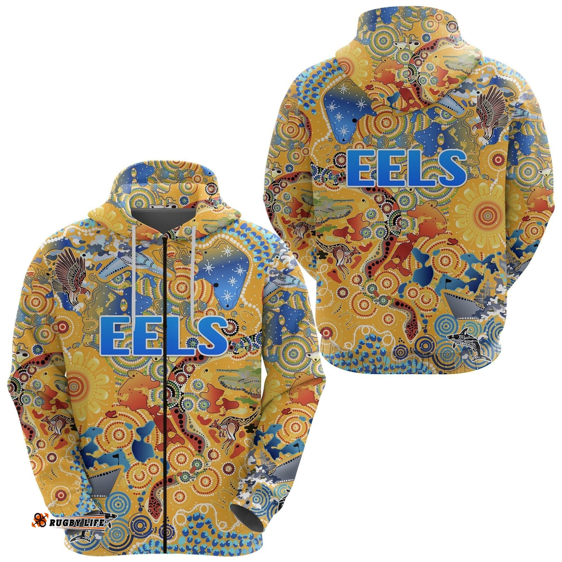 parramatta zip hoodie eels indigenous naidoc vibes gold
