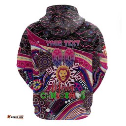 merry christmas afl brisbane lions hoodie aboriginal santa football mascot