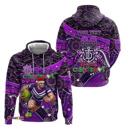 merry christmas afl fremantle freo hoodie aboriginal santa football mascot