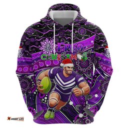 merry christmas afl fremantle freo hoodie aboriginal santa football mascot