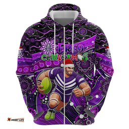 merry christmas afl fremantle freo hoodie aboriginal santa football mascot