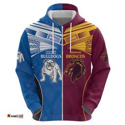 custom broncos bulldogs hoodie nrl tribal half style