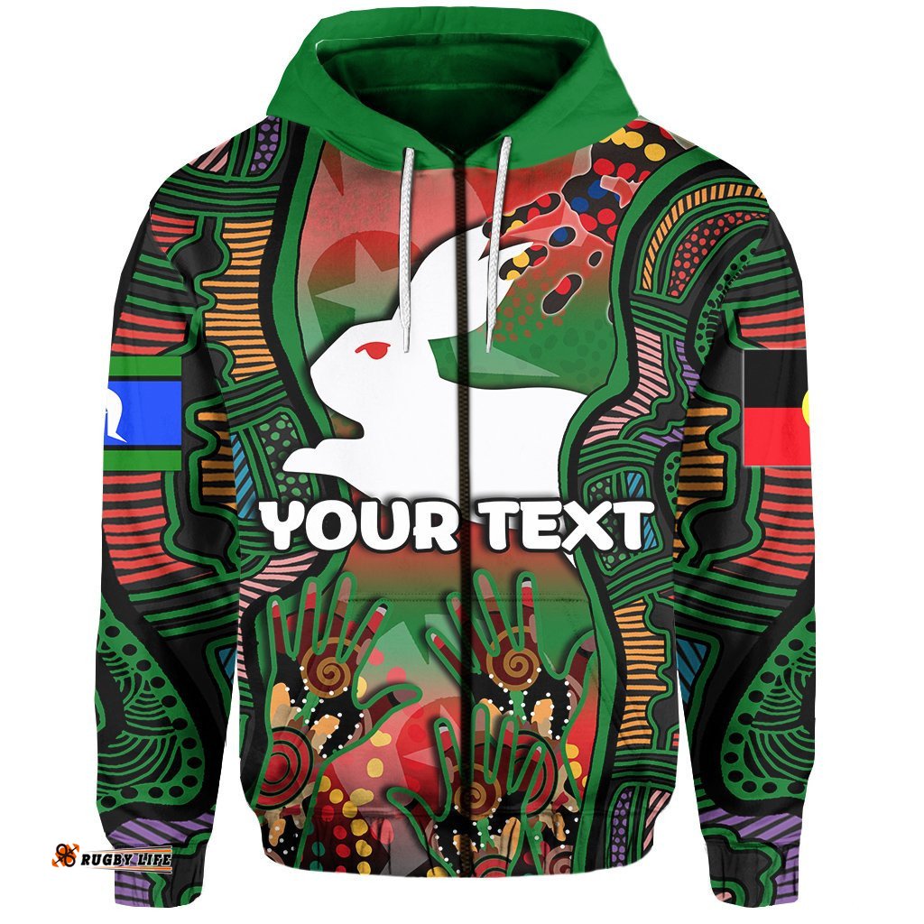 custom personalised naidoc rabbitohs zip hoodie torres strait islanders 05