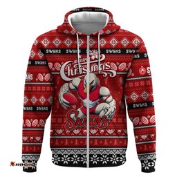 personalized swans football xmas hoodie australia afl mascot