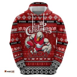 personalized swans football xmas hoodie australia afl mascot
