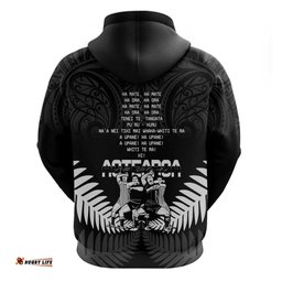 new zealand silver fern rugby hoodie haka dance with aotearoa maori pattern