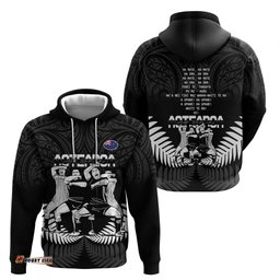 new zealand silver fern rugby hoodie haka dance with aotearoa maori pattern