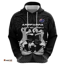 new zealand silver fern rugby hoodie haka dance with aotearoa maori pattern