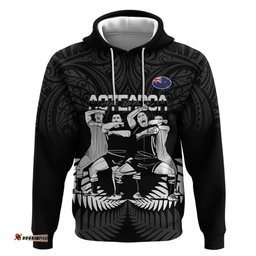 new zealand silver fern rugby hoodie haka dance with aotearoa maori pattern