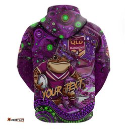 personalised mascot queensland maroons rugby hoodie aboriginal galaxy
