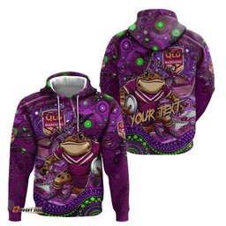 personalised mascot queensland maroons rugby hoodie aboriginal galaxy