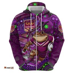 personalised mascot queensland maroons rugby hoodie aboriginal galaxy