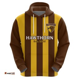 personalised hawthorn football hoodie go hawks sporty style