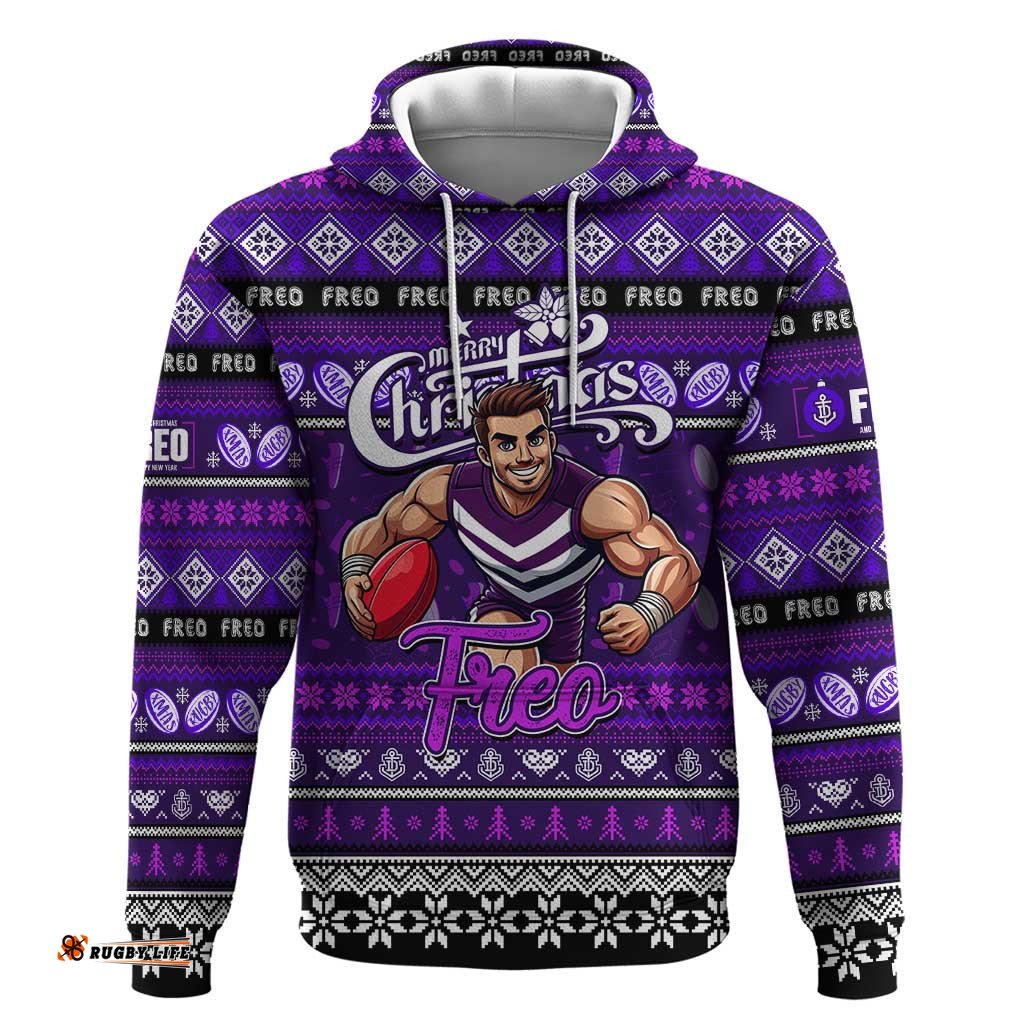 personalized freo football xmas hoodie australia afl mascot