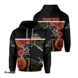 custom personalised panthers indigenous zip hoodie