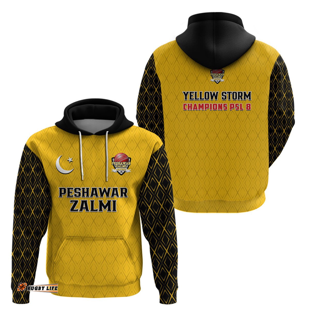 peshawar zalmi cricket pakistan yellow storm champions hoodie